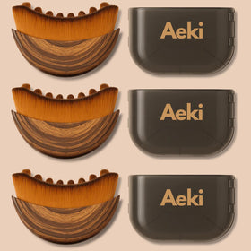 Aeki lymphatic contour face brush reduces puffiness for a refreshed look.