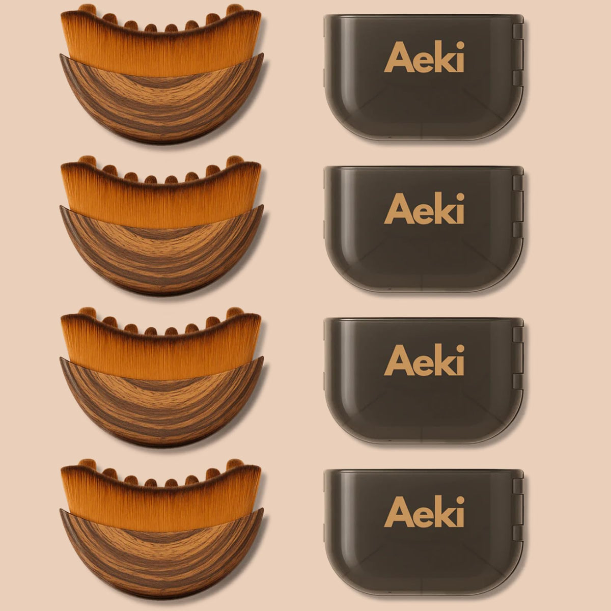 Aeki Lymphatic Contour Face Brush with ultra-soft bristles for sensitive skin and gentle daily use