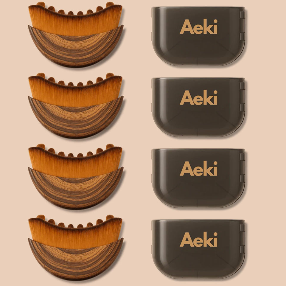 Aeki Lymphatic Contour Face Brush with ultra-soft bristles for sensitive skin and gentle daily use