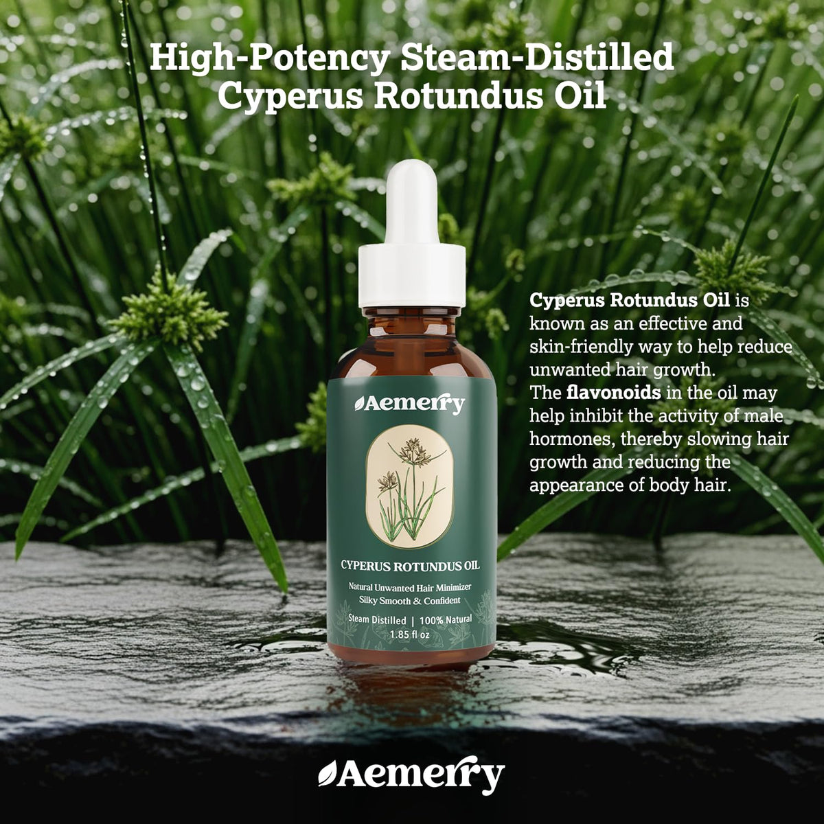 Application on skin after hair removal using Aemerry Cyperus Rotundus Oil.