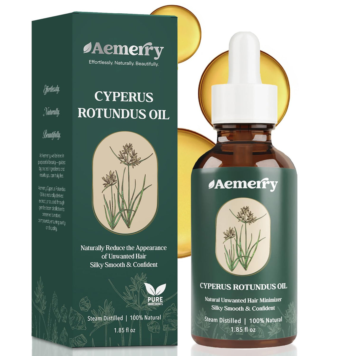 Aemerry Cyperus Rotundus Oil bottle pour for post-removal moisture.