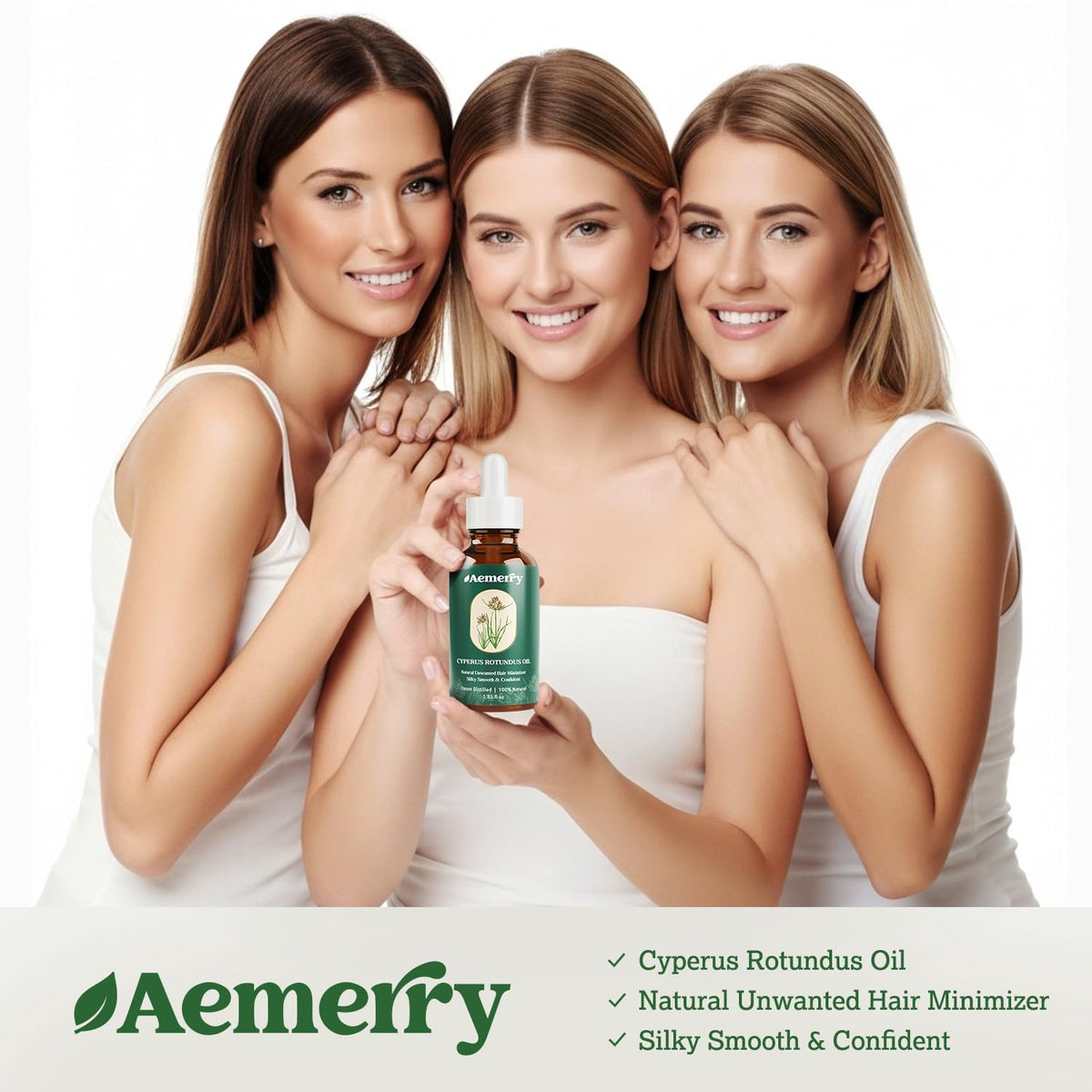 Aemerry Cyperus Rotundus Oil daily-care routine with a light finish.