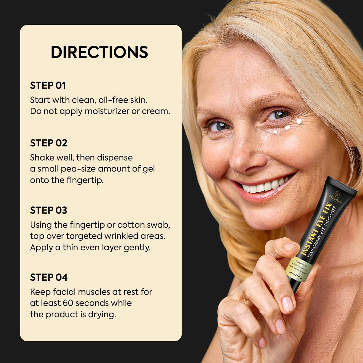 Aemerry eye area firm and smooth look after application