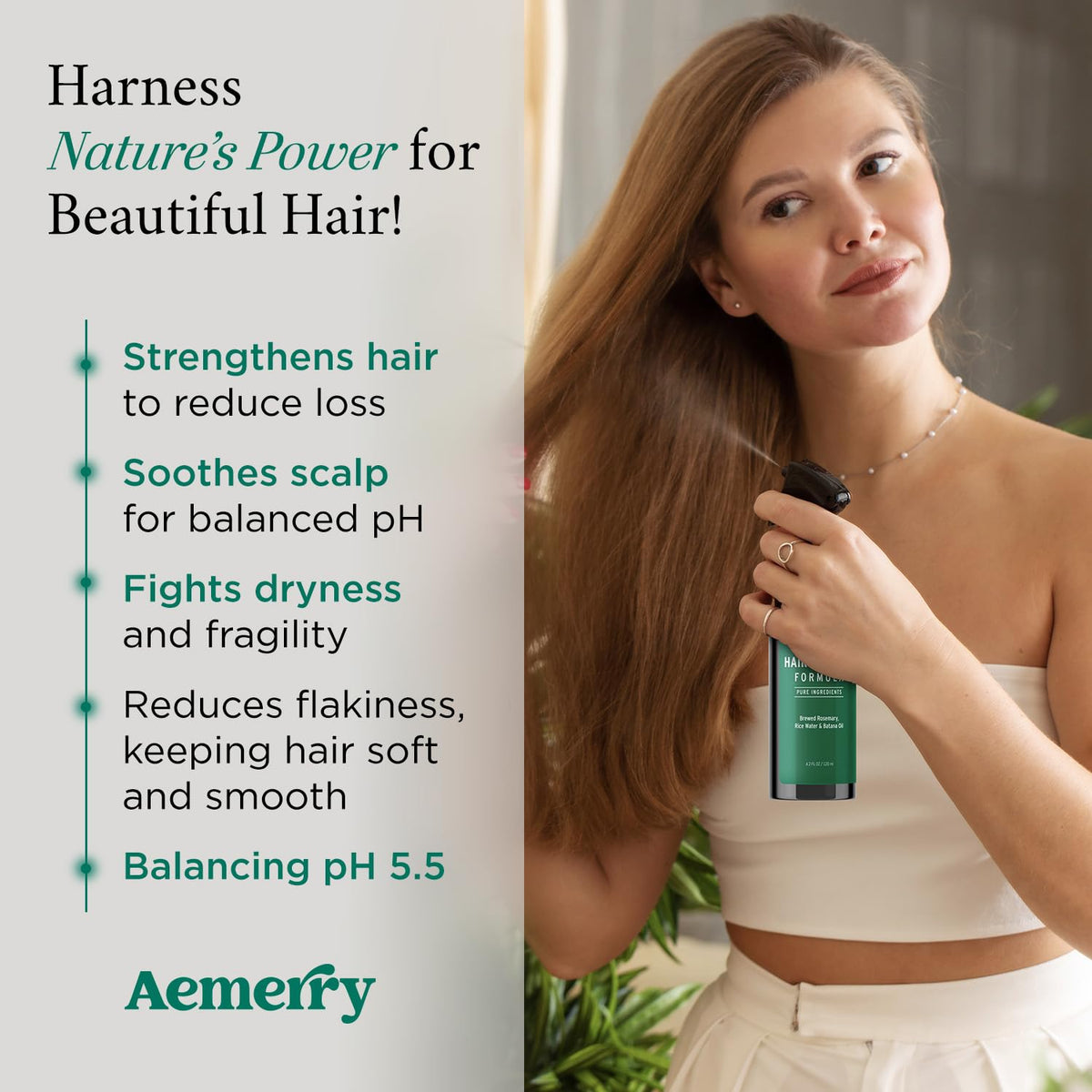 Aemerry Rosemary Hair Growth Application showing targeted scalp care