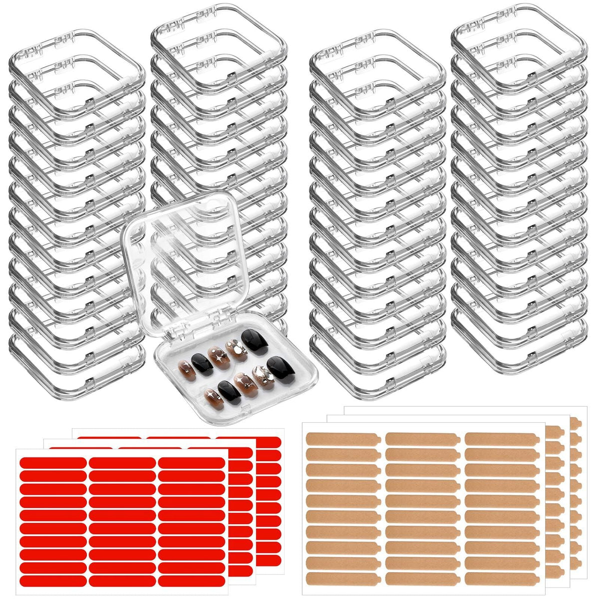 Aemygo 48-set press-on nail storage box with transparent lid for secure display