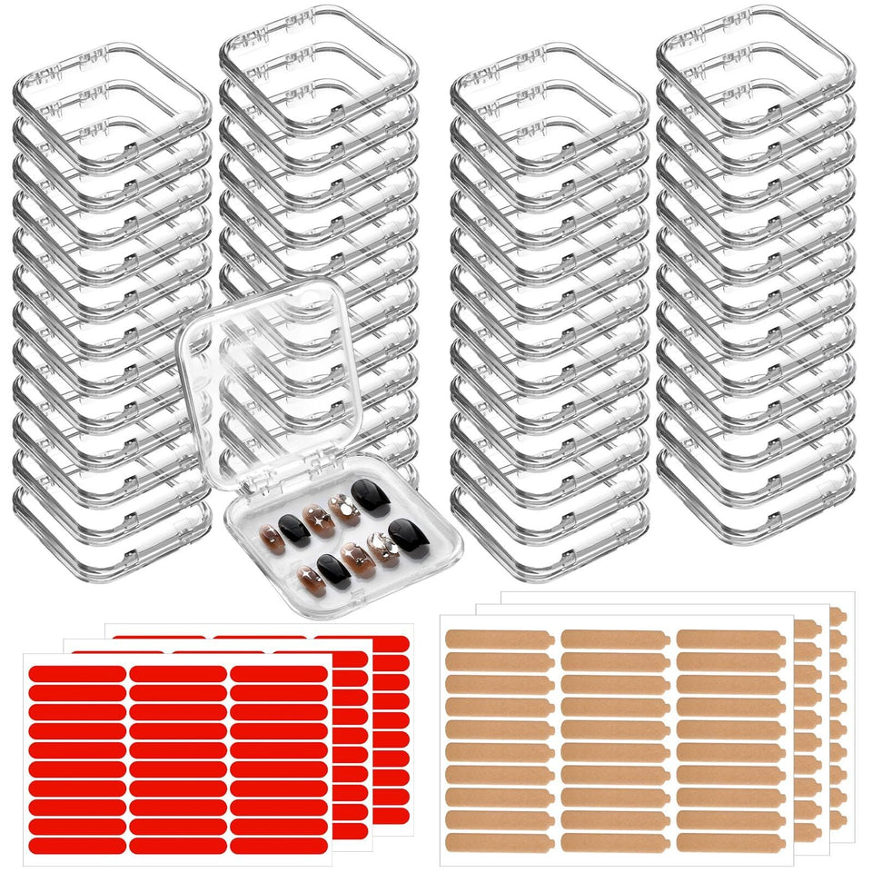 Aemygo 48-set press-on nail storage box with transparent lid for secure display