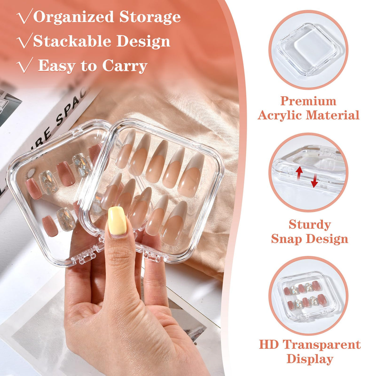 Aemygo 180 pre-cut double-sided adhesive tapes for secure nail showcases in salons