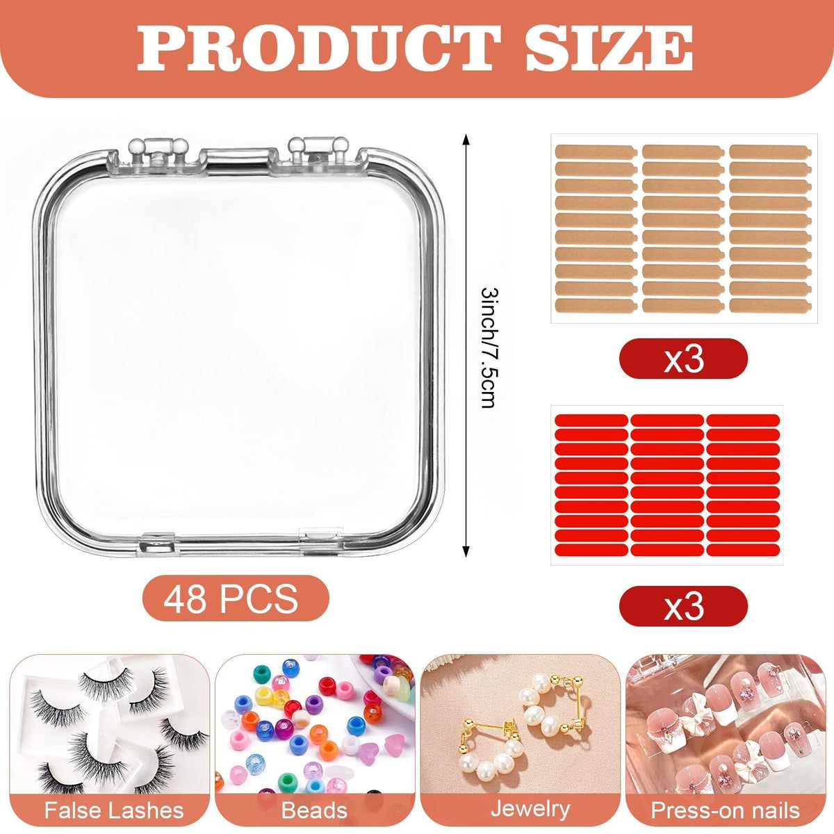 Aemygo nail display case with snap closure keeps items organized and dust-free