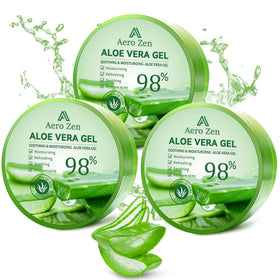 Aero Zen Pure Aloe Gel bottle front shows hydrating skin boost.