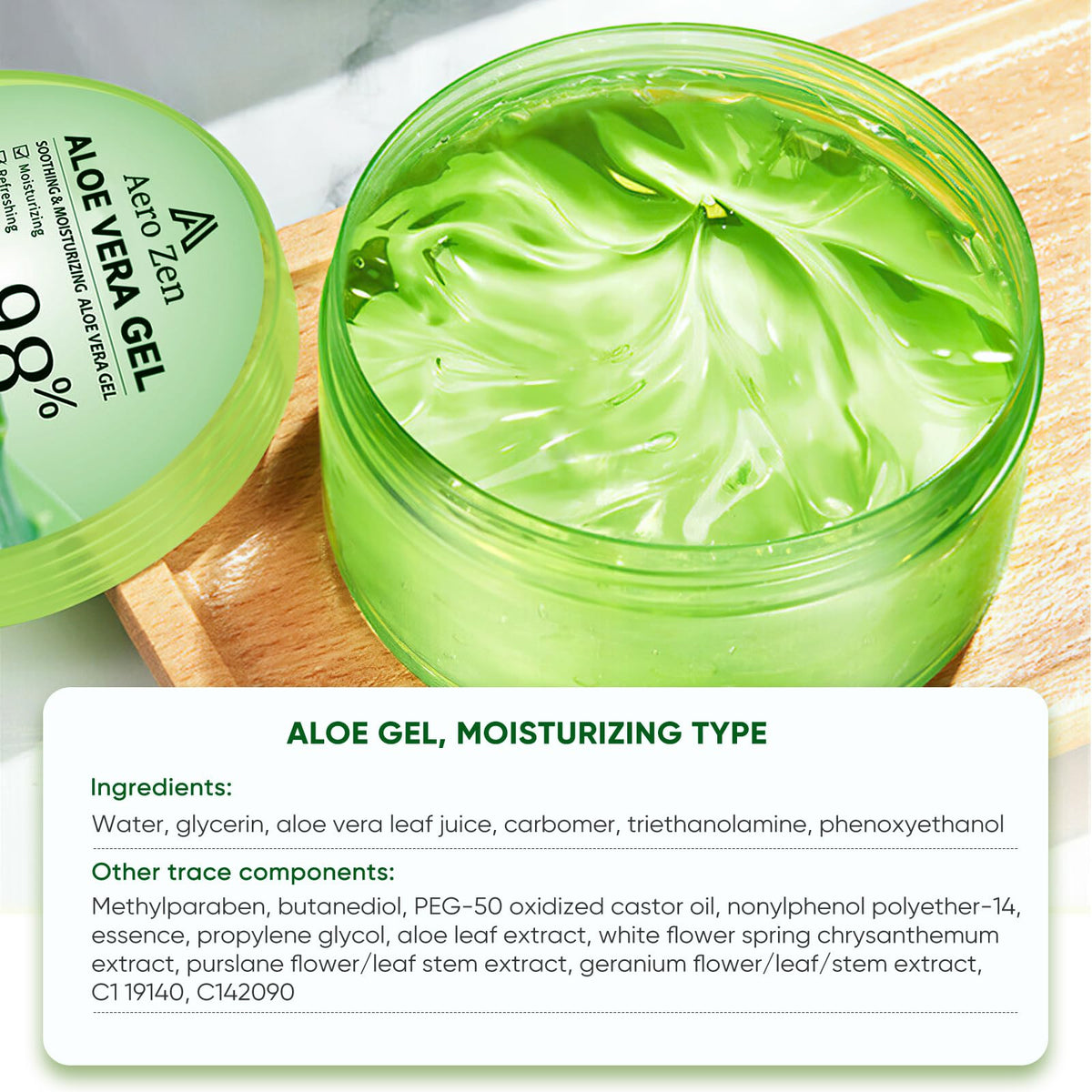 Aero Zen Pure Aloe Gel 3-pack packaging highlights value and convenience.