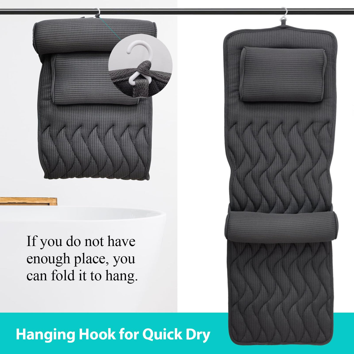 AEROiVi easy-clean pillow features a drying-hook and machine-washable fabric