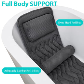 AEROiVi 3D air-mesh-padding cushions head and back for a comfy bath