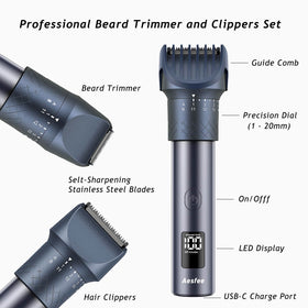 Aesfee beard trimmer self-sharpening blades delivering smooth results