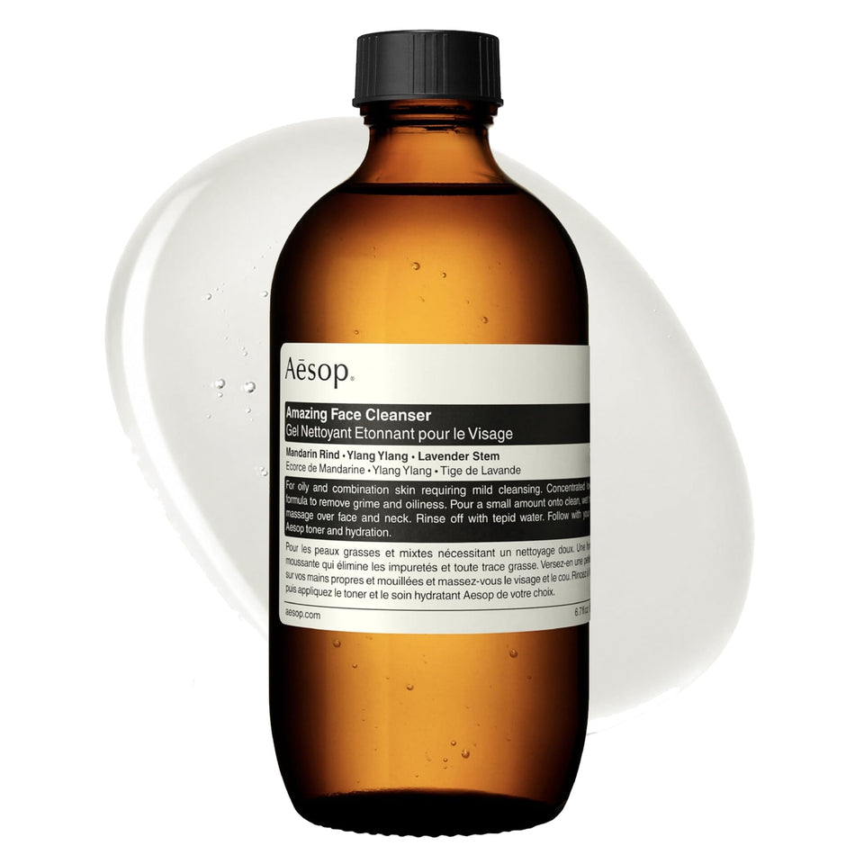 Aesop Amazing Face Cleanser bottle front for a daily refreshing cleanse