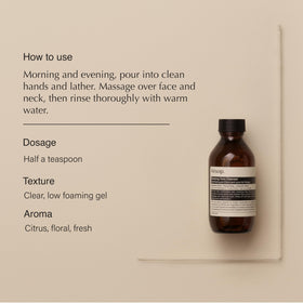 Aesop Amazing Face Cleanser foamy lather — gentle cleansing without drying.