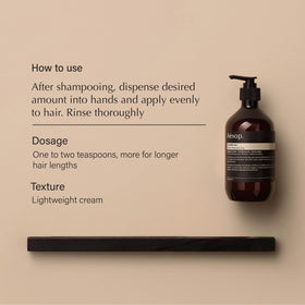 Aesop conditioner with bergamot ingredient for a bright citrus aroma.