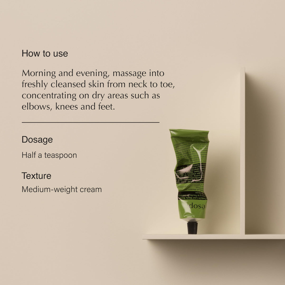 Creamy texture swatch of Aesop Geranium Leaf Body Balm.