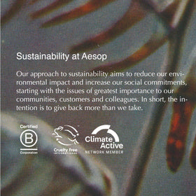 Vegan and cruelty-free formula of Aesop Geranium Leaf Body Balm.