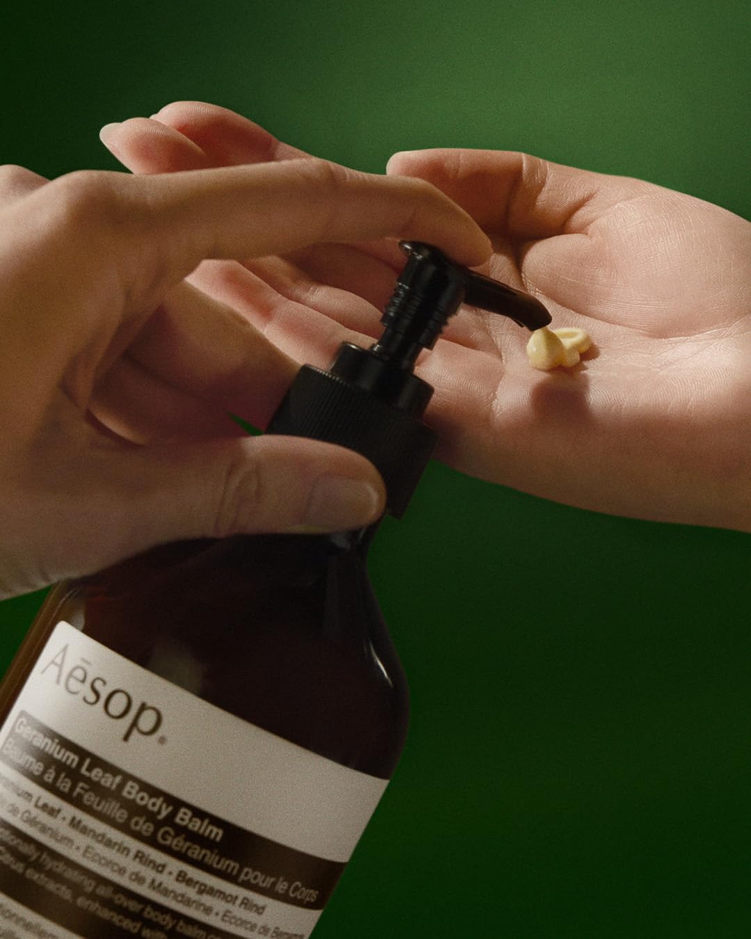 Aesop Geranium Leaf Body Balm vegan formulation in recyclable packaging