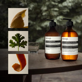Close-up of Geranium Leaf cleanser botanicals highlighting gentle formula