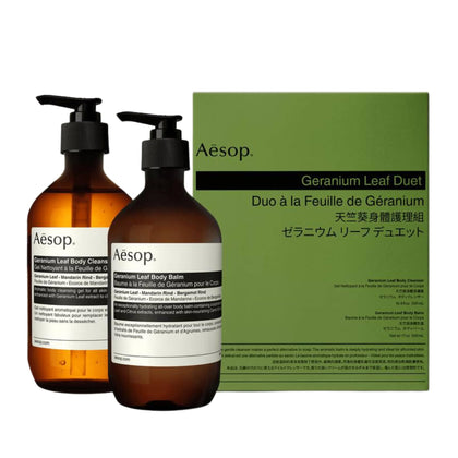 Aesop Geranium Leaf Body Cleanser bottle for a refreshing cleanse and balanced skin