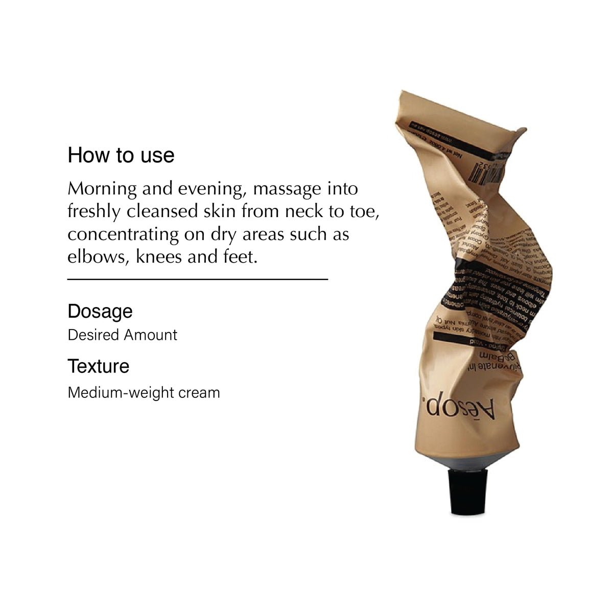 Close-up of Aesop Rejuvenate Intensive Body Balm texture showing creamy nourishment.