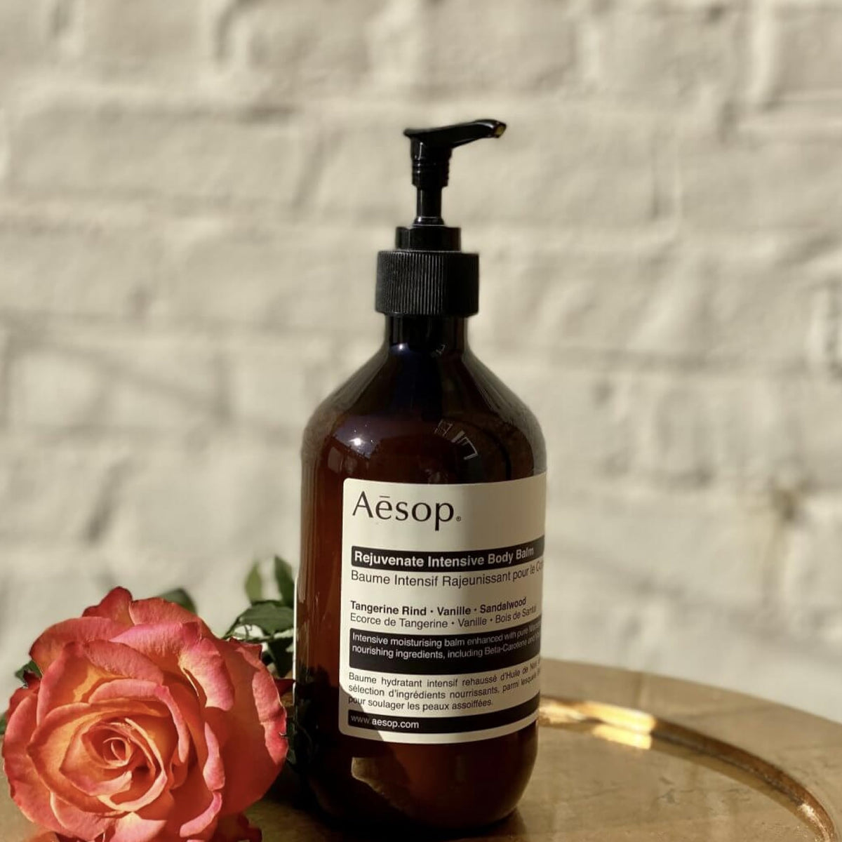 Aesop Rejuvenate Balm applied to elbows, knees, feet for smoother skin