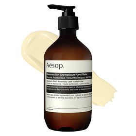 Aesop Resurrection Aromatique Hand Balm jar delivering rich hydration for hands and cuticles