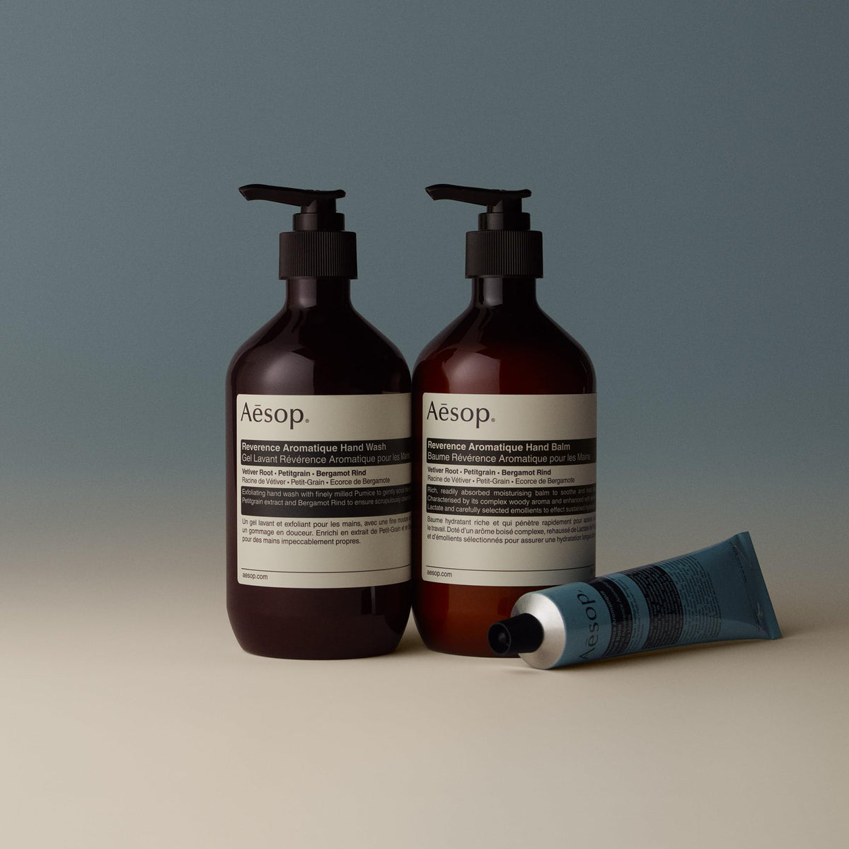 Aesop Reverence scent atmosphere conveys smoky vetiver with citrus notes.