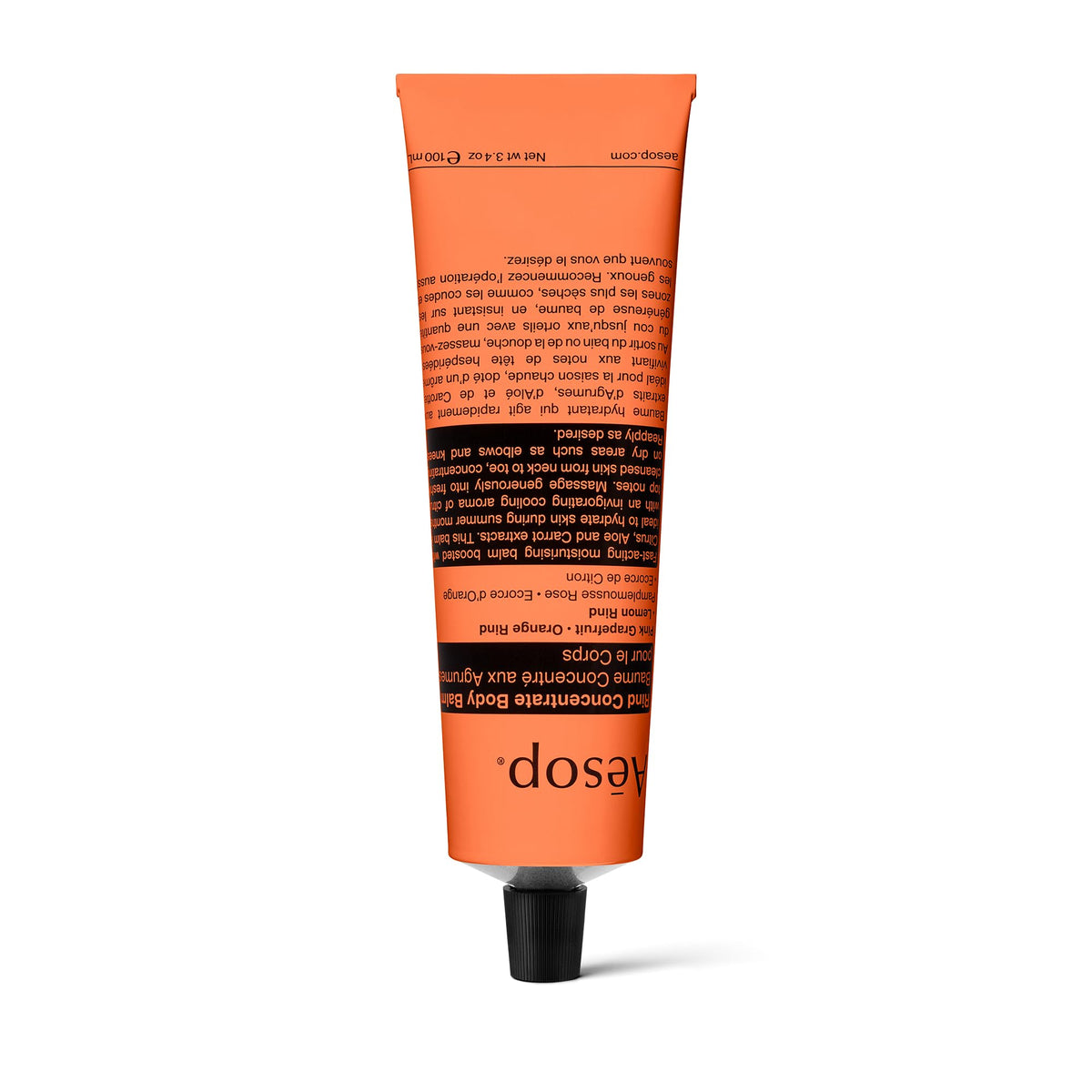 Aesop Rind Concentrate Body Balm bottle for lightweight hydration after cleansing