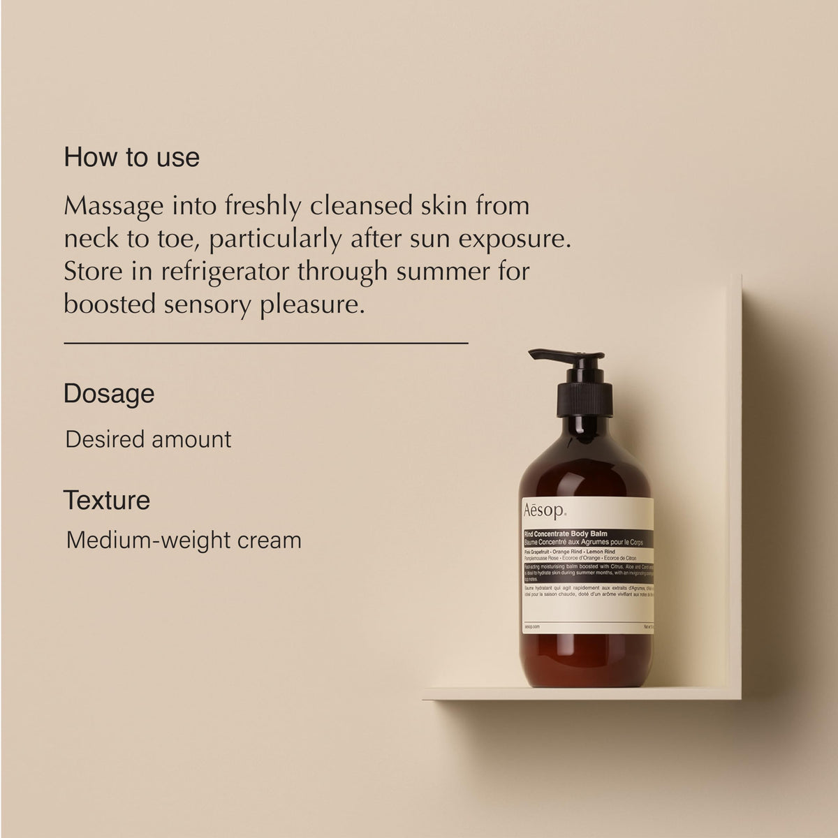 Aesop Rind Balm texture closeup showing lightweight absorption.