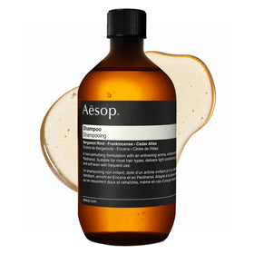 Aesop Shampoo Refill bergamot rind close-up showing bright citrus notes for daily cleansing