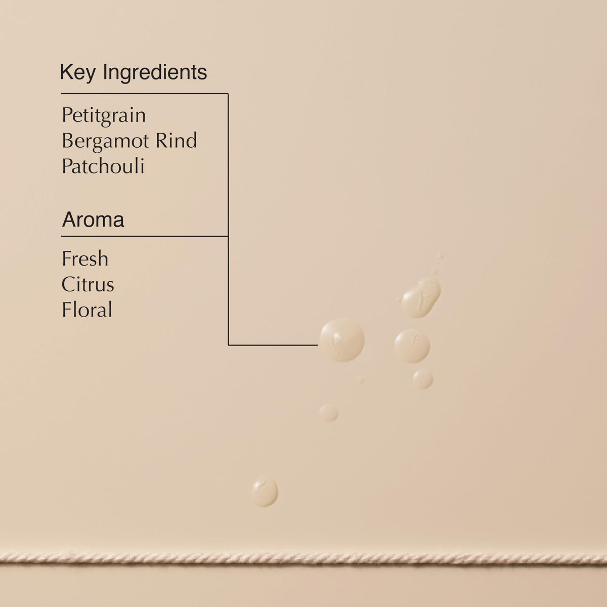 Aesop Tame Hair Serum close up highlighting petitgrain bergamot patchouli scent notes.