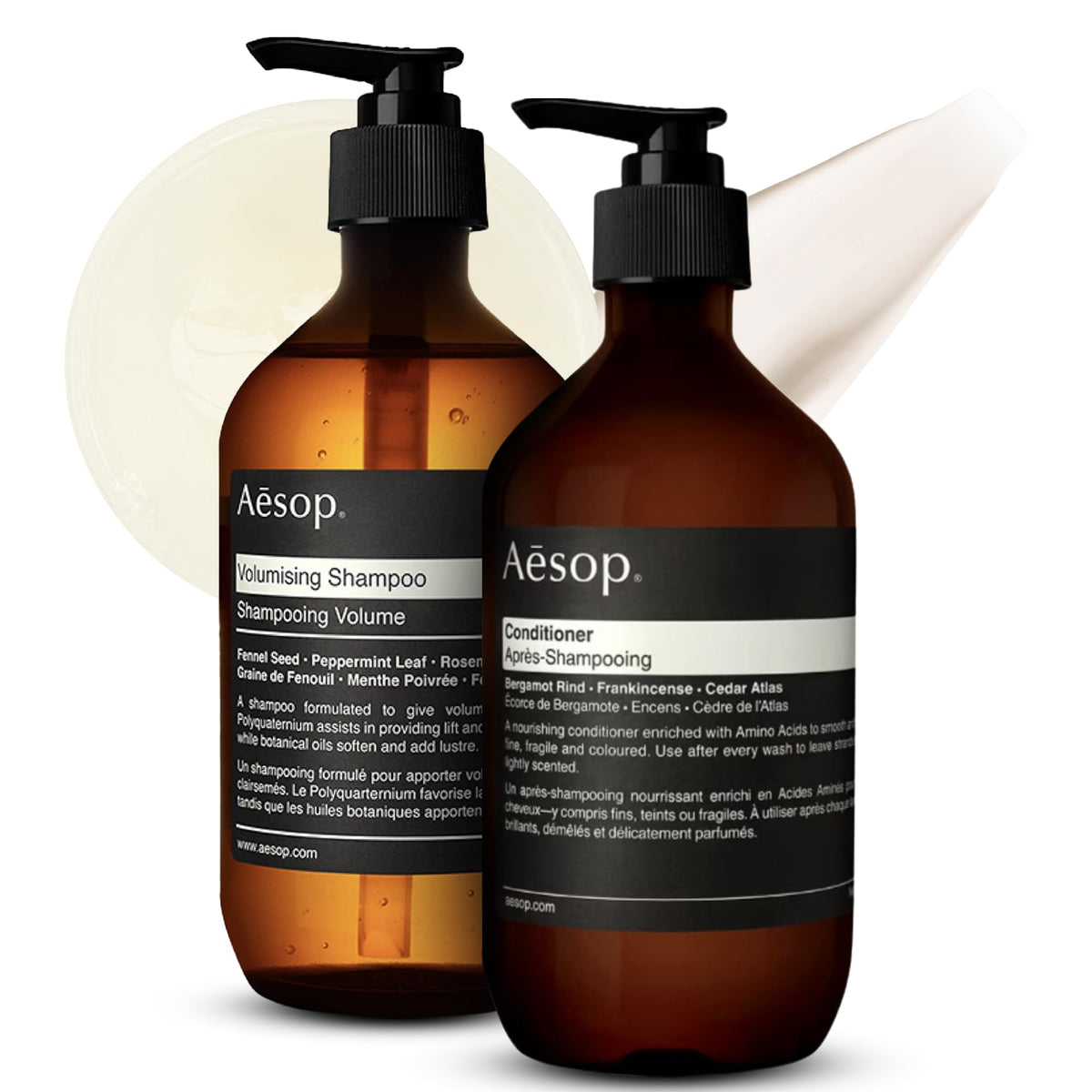 Aesop Volumizing Shampoo bottle showing lift for fine hair.
