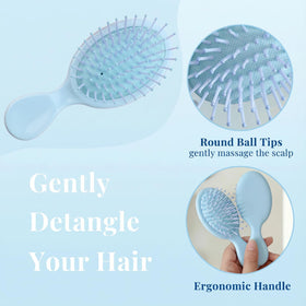 AESPAKO soft bristles detangle with minimal pull on wet hair