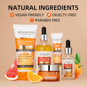 AESTHTANY Vitamin C set eye cream tube for refreshed, bright-looking under eyes.
