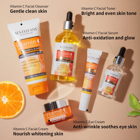 AESTHTANY Vitamin C set face cream jar for lasting hydration and even texture.