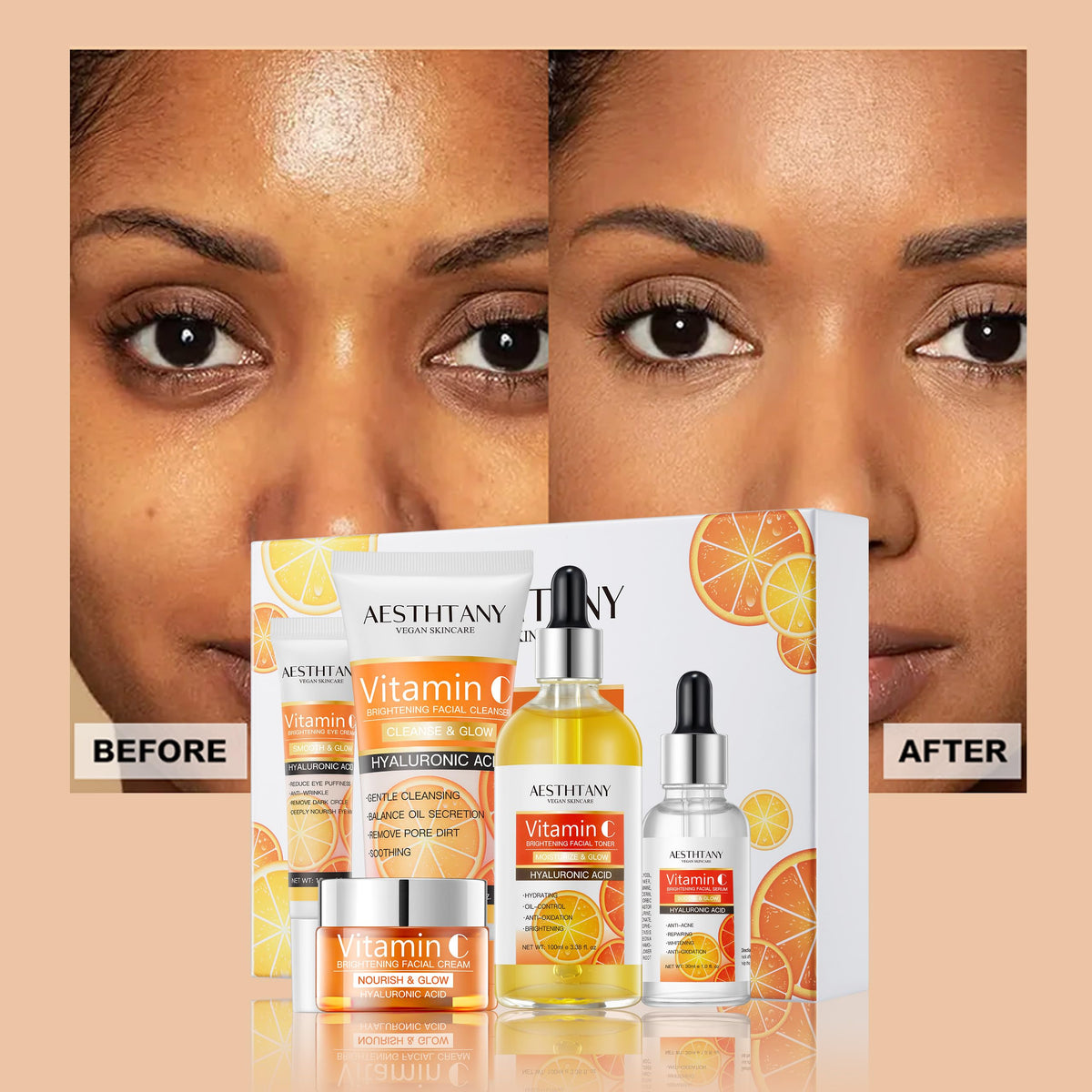 AESTHTANY Vitamin C set gift box for a thoughtful skincare gift.
