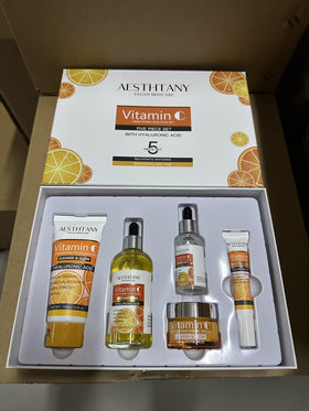 AESTHTANY Vitamin C set serum swirl closeup showing luxurious texture.