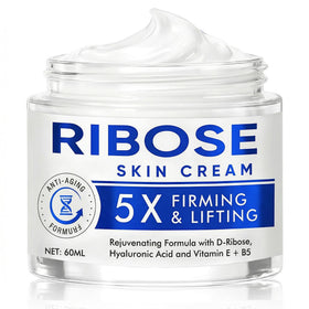 AETHEREVE D-Ribose Cream jar closeup highlighting rich texture and premium packaging for a luxurious routine.