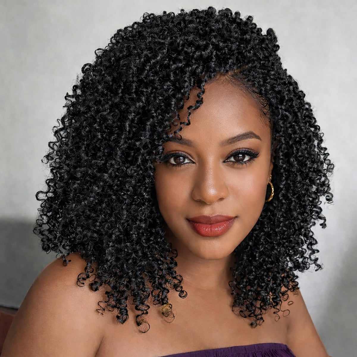 Aeyab Yanky Twist crochet hair 8-inch pack ready for quick install and natural look
