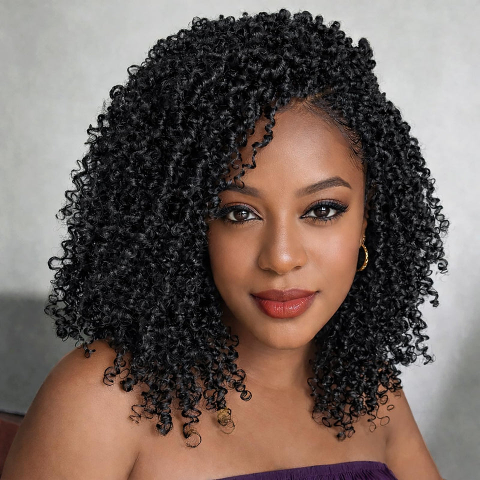 Aeyab Yanky Twist crochet hair 8-inch pack ready for quick install and natural look