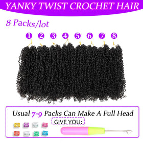 Aeyab Yanky Twist crochet hair in motion showing smooth, tangle-free strands