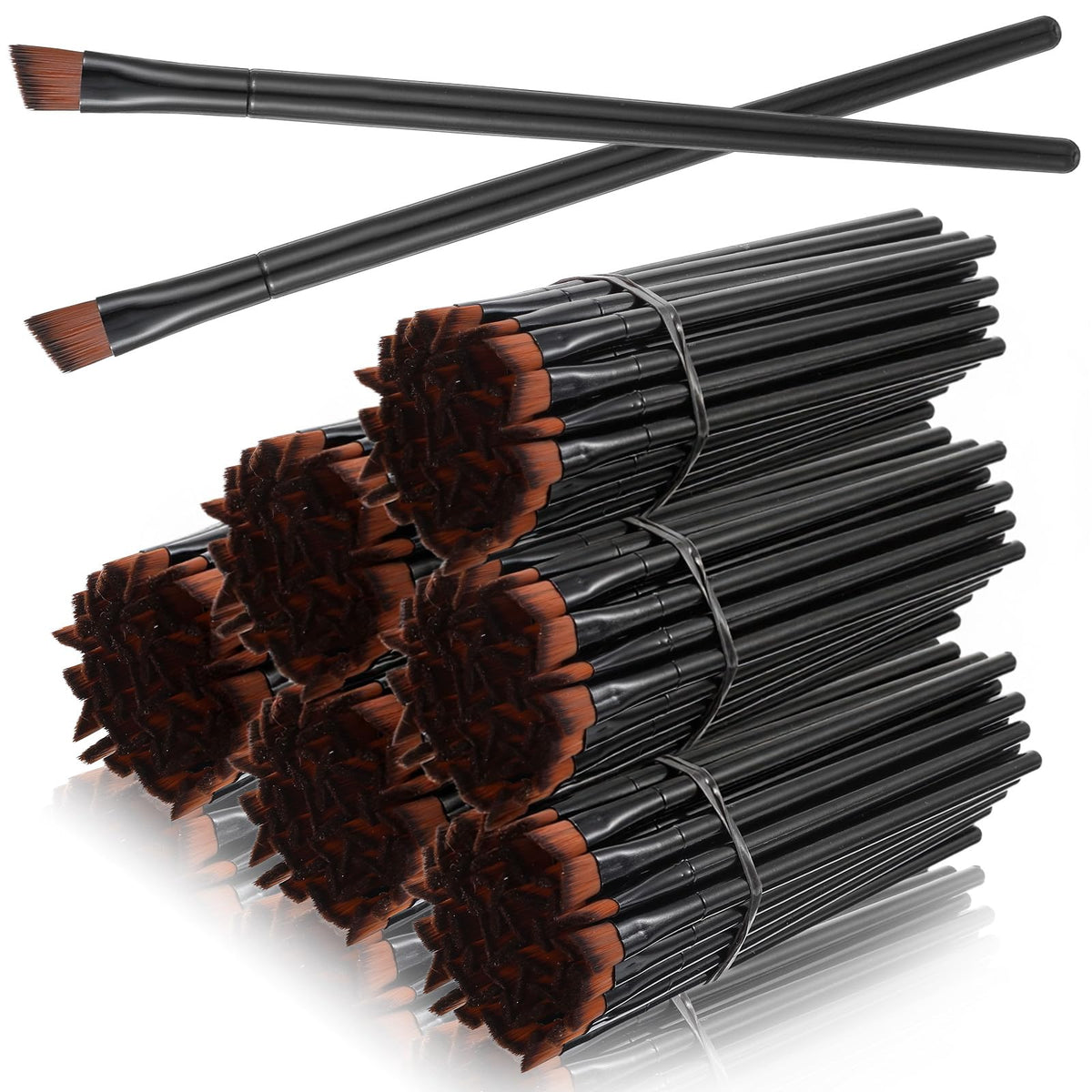 Afcabakila disposable angled eyebrow brushes ready for hygienic brow shaping