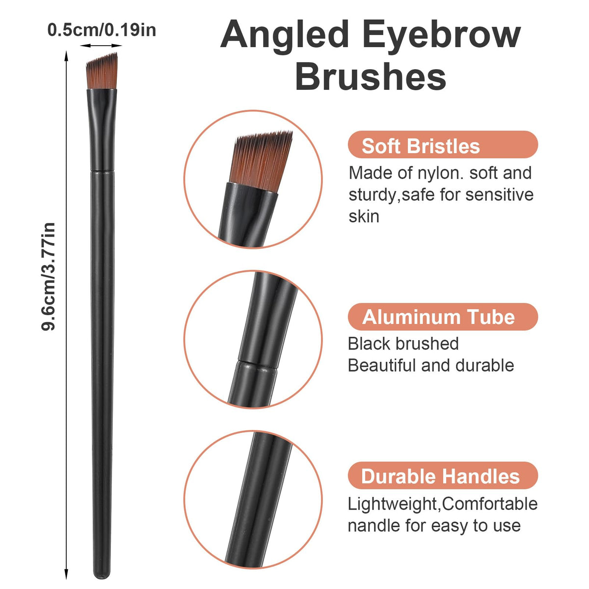 Afcabakila slanted angle eyebrow brush close-up showing precise control