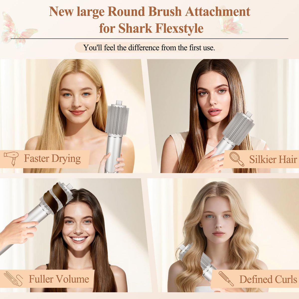 AFDD durable large-round brush for medium to long hair styling.