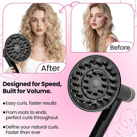 AFDD large diffuser wide 6-inch bowl covers more hair for efficient drying.
