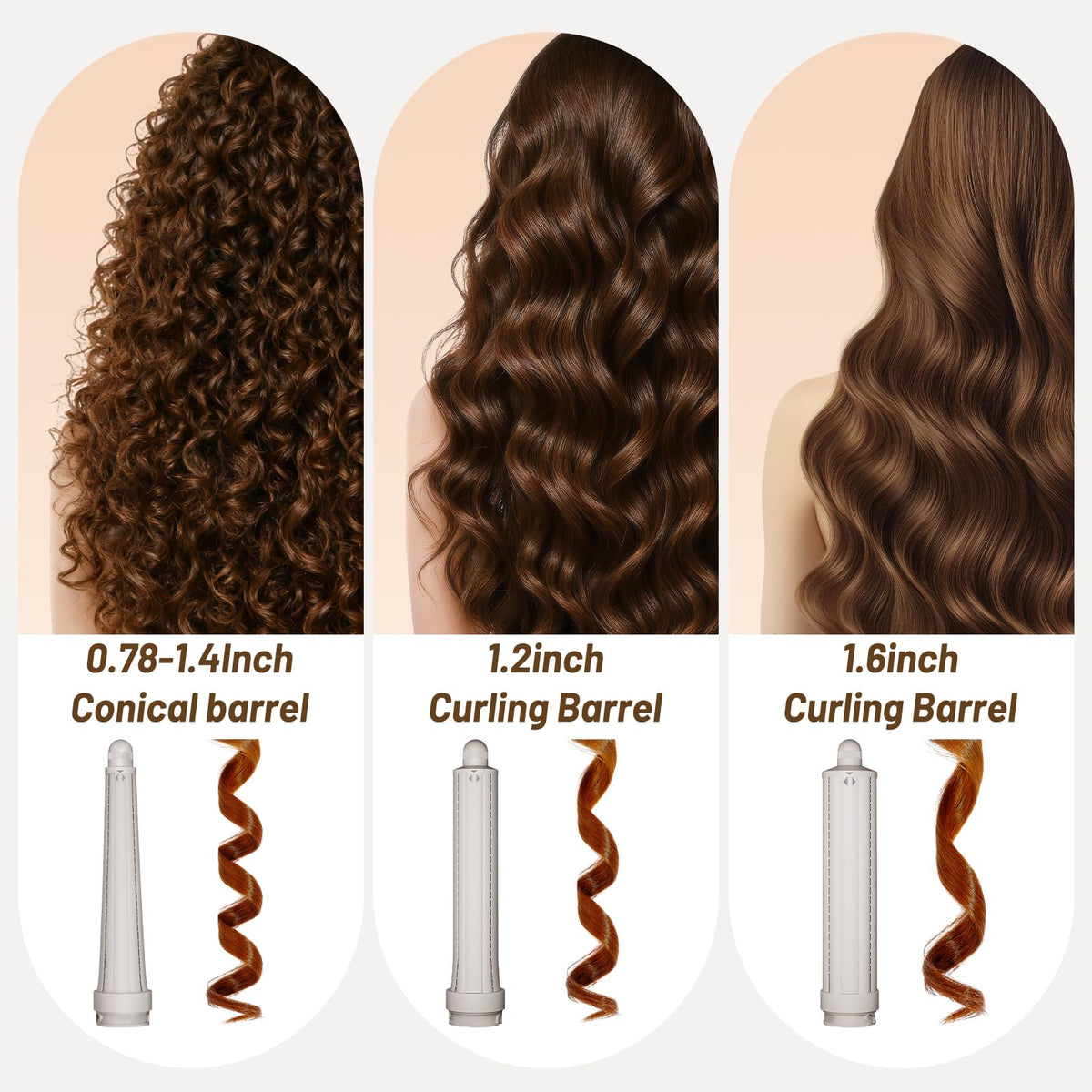 AFDD waves and spirals with the long barrel kit for diverse looks.