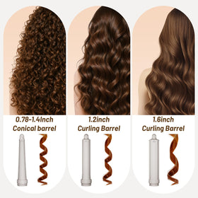 AFDD waves and spirals with the long barrel kit for diverse looks.