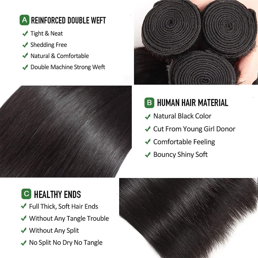 Afeier straight bundles 24-inch show balanced length and bounce for volume